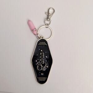 Retro Hotel Key Mystical Gem Zodiac Keychain - Libra- NWT